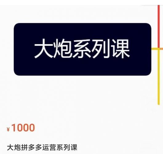 大炮拼多多运营系列课,各类玩法合集,拼多多运营玩法实操-萝卜兔资源站