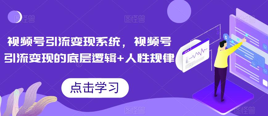 视频号引流变现系统，视频号引流变现的底层逻辑+人性规律-萝卜兔资源站
