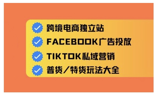跨境电商独立站及全域流量营销，从0基础快速入门并精通跨境电商运营-萝卜兔资源站