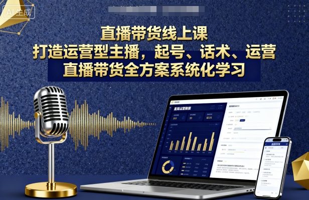 直播带货线上课，打造运营型主播，起号、话术、运营，直播带货全方案系统化学习-萝卜兔资源站
