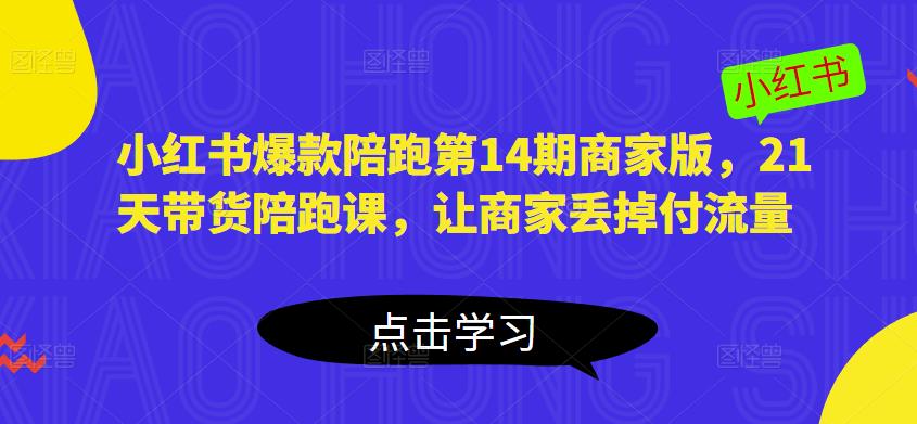 小红书爆款陪跑第14期商家版，21天带货陪跑课，让商家丢掉付流量【揭秘】-萝卜兔资源站