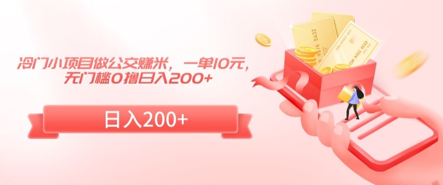 冷门小项目做公交赚米，一单10元，无门槛0撸日入200+【揭秘】-萝卜兔资源站