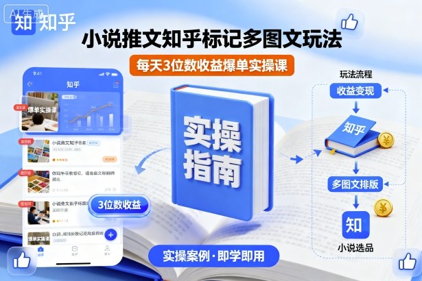 小说推文知乎标记多图文玩法，每天3位数收益爆单实操课-萝卜兔资源站