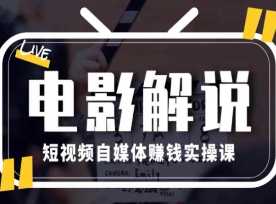 电影解说短视频自媒体赚钱实操课，教你做电影解说短视频，月赚1万-萝卜兔资源站