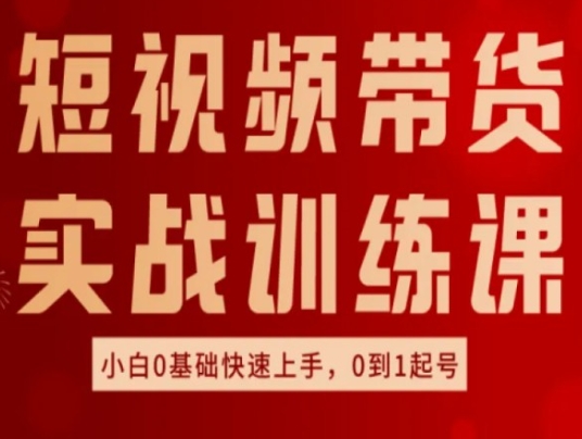 短视频带货实战训练课，好物分享实操，小白0基础快速上手，0到1起号-萝卜兔资源站