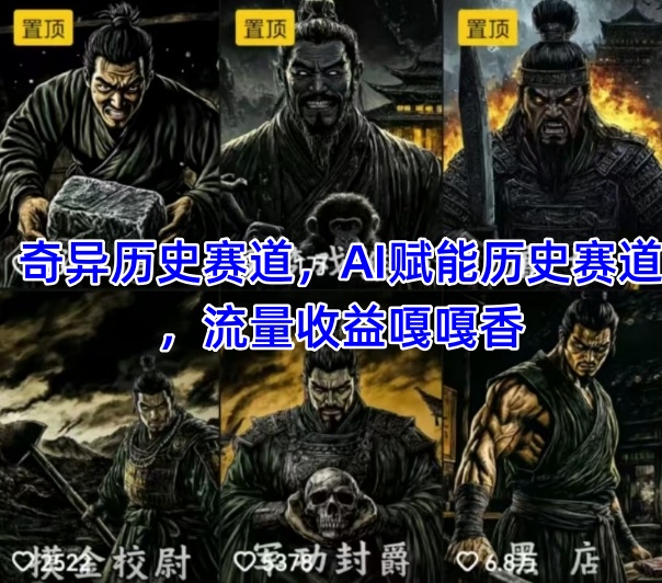 抖音奇异历史赛道，AI赋能历史赛道，流量收益嘎嘎香，狂撸伙伴计划-萝卜兔资源站