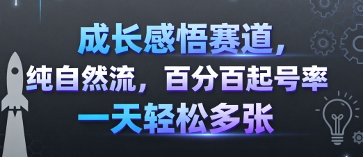 成长感悟赛道，纯自然流，百分百起号率 一天轻松多张-萝卜兔资源站