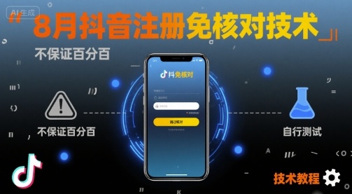 8月抖音注册免核对技术，不保证百分百，自测-萝卜兔资源站