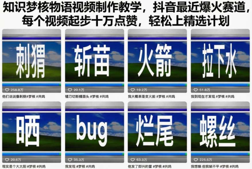 知识梦核物语视频制作教学，抖音最近爆火赛道，每个视频起步十万点赞，轻松上精选计划-萝卜兔资源站
