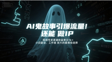AI鬼故事引爆流量，还能做IP，视频号多渠道收益单日1k+，小白副业、工作室放大的最佳选择-萝卜兔资源站