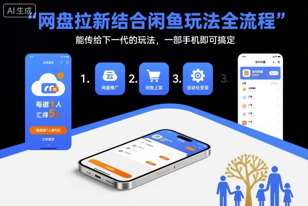 网盘拉新结合闲鱼玩法全流程，能传给下一代的玩法，一部手机即可搞定（附入口渠道以及实操教程）-萝卜兔资源站