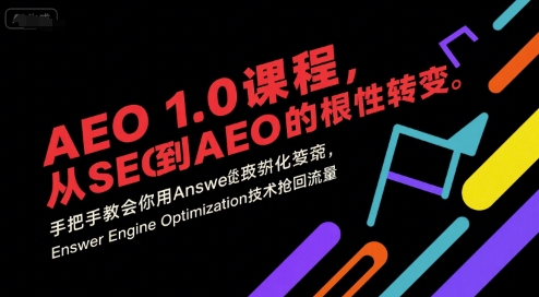 AEO 1.0 课程，从SEO到AE0的基命性转变，手把手教会你用AnswerEngineOptimization技术抢回流量-萝卜兔资源站