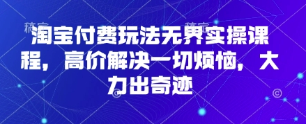 淘宝付费玩法无界实操课程，高价解决一切烦恼，大力出奇迹-萝卜兔资源站