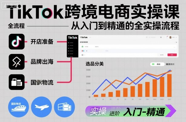 TikTok跨境电商实操课，从入门到精通的全实操流程-萝卜兔资源站