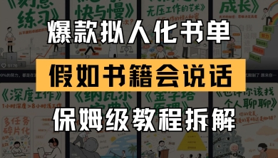 最新爆款拟人化书单玩法，假如书籍会说话，保姆级教程-萝卜兔资源站