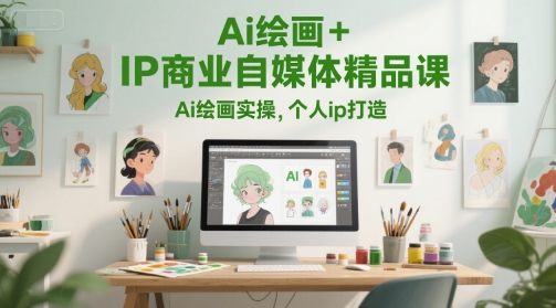 Ai绘画+IP商业自媒体精品课，Ai绘画实操，个人ip打造-萝卜兔资源站