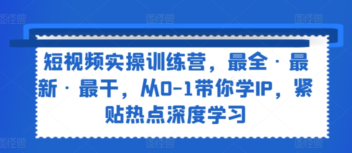 短视频实操训练营，最全·最新·最干，从0-1带你学IP，紧贴热点深度学习-萝卜兔资源站