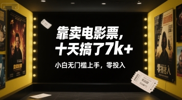 靠卖电影票，十天搞了7k+，小白无门槛上手，零投入【揭秘】-萝卜兔资源站