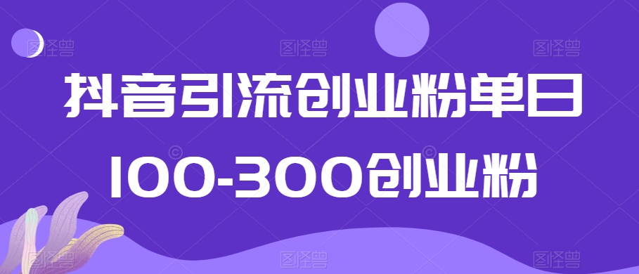 抖音引流创业粉单日100-300创业粉【揭秘】-萝卜兔资源站