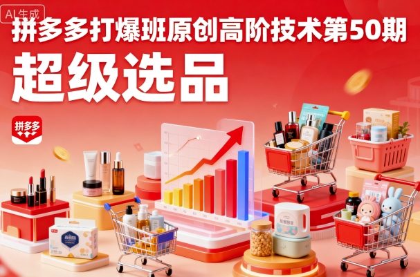 拼多多打爆班原创高阶技术第50期，超级选品-萝卜兔资源站