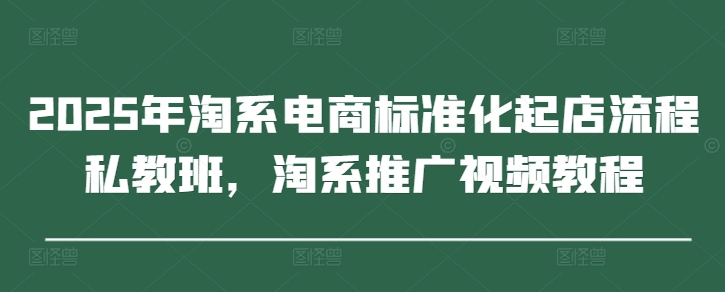 2025年淘系电商标准化起店流程私教班，淘系推广视频教程-萝卜兔资源站