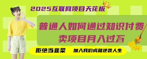 2025互联网项目天花板，普通人如何通过知识付费卖项目月入过W，拒绝当韭菜【揭秘】-萝卜兔资源站