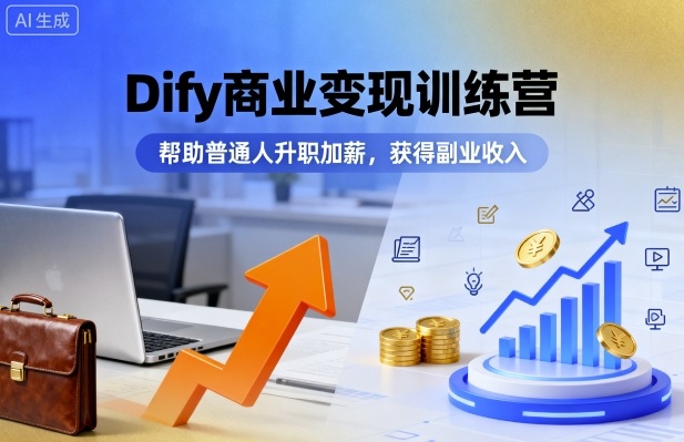 Dify商业变现训练营，帮助普通人升职加薪，获得副业收入-萝卜兔资源站
