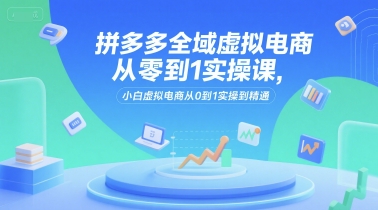 拼多多全域虚拟电商从零到1实操课，小白虚拟电商从0到1实操到精通-萝卜兔资源站
