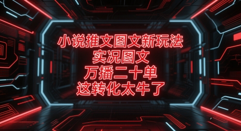 小说推文图文新玩法，实况图文，万播二十单，这转化太牛了！-萝卜兔资源站