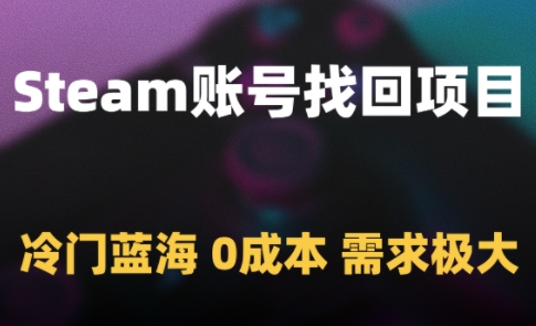 Steam账号找回项目，冷门蓝海，0成本，需求极大-萝卜兔资源站