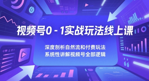 视频号0-1实战玩法线上课，深度剖析自然流和付费玩法，统性讲解视频号全部逻辑-萝卜兔资源站