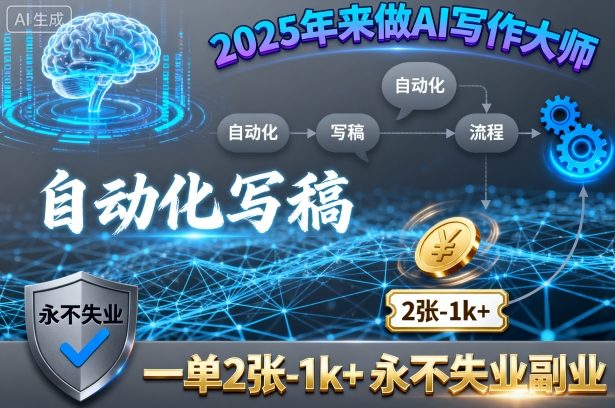 2025年来做AI写作大师，自动化写稿，一单2张-1k+，永不失业副业-萝卜兔资源站
