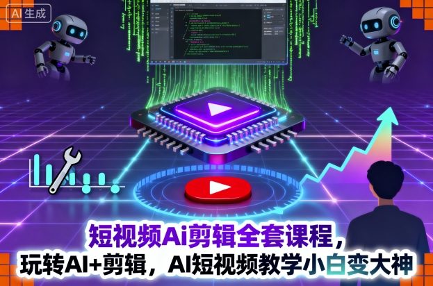 短视频Ai剪辑全套课程,玩转AI+剪辑,AI短视频教学小白变大神-萝卜兔资源站
