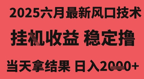 2025六月最新风口技术，无人挂G撸礼物，长期稳定 一个小时收益2k+，小白当天拿结果【揭秘】-萝卜兔资源站