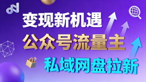 公众号流量主+私域网盘拉新,多方式变现,简单易上手,当天就有收益-萝卜兔资源站