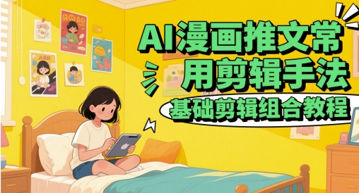 AI漫画推文常用剪辑手法，基础剪辑组合教程-萝卜兔资源站