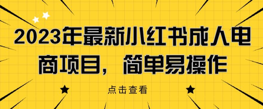 2023年最新小红书成人电商项目，简单易操作【详细教程】【揭秘】-萝卜兔资源站