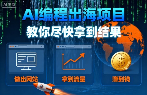 AI编程出海项目，教你尽快拿到结果-做出网站、拿到流量、賺到钱-萝卜兔资源站