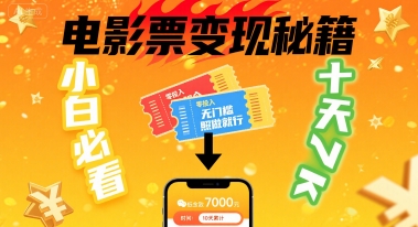 小白必看！卖电影票项目，零投入无门槛谁都能做，十天到手 7k，照做就行【揭秘】-萝卜兔资源站