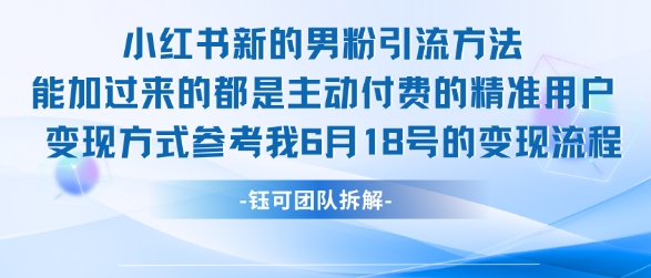 小红书全新男粉引流实操方法，日引流100多精准男粉-萝卜兔资源站