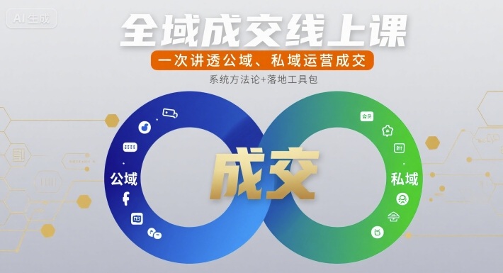 全域成交线上课，一次讲透公域、私域运营成交-萝卜兔资源站