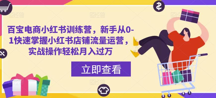 百宝电商小红书训练营，新手从0-1快速掌握小红书店铺流量运营，实战操作轻松月入过万【揭秘】-萝卜兔资源站