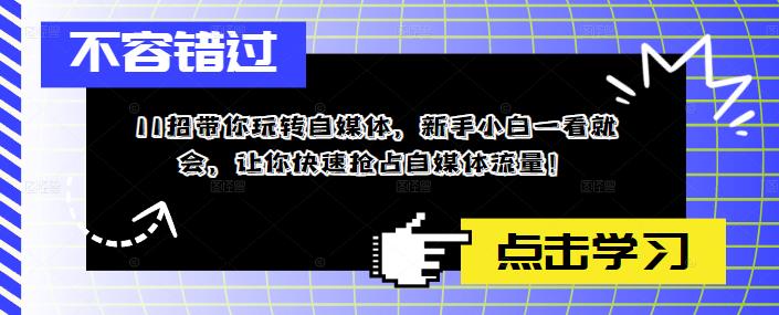 11招带你玩转自媒体，新手小白一看就会，让你快速抢占自媒体流量！-萝卜兔资源站