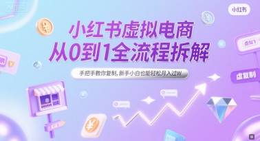 小红书虚拟电商从0到1全流程拆解，手把手教你复制，新手小白也能轻松月入过W-萝卜兔资源站