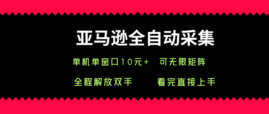 亚马逊全自动采集，单机单窗口一天10+，可无限矩阵去做【揭秘】-萝卜兔资源站