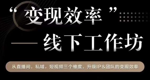 变现效率线下工作坊，从‮播直‬间、私域、‮视短‬频‮个三‬维度，升级IP和团队变现效率-萝卜兔资源站
