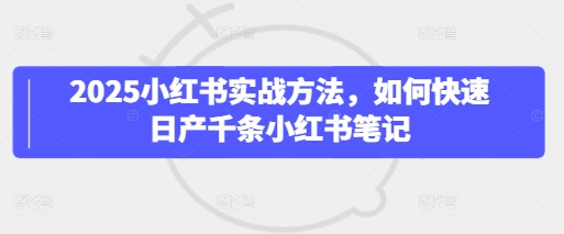 2025小红书实战方法，如何快速日产千条小红书笔记-萝卜兔资源站