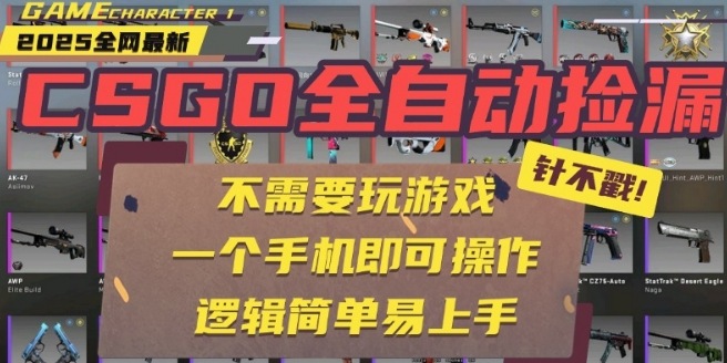 CSGO自动捡漏项目，最新独家玩法，一个手机即可操作，新手小白轻松月入1W+，操作简单易上手【揭秘】-萝卜兔资源站