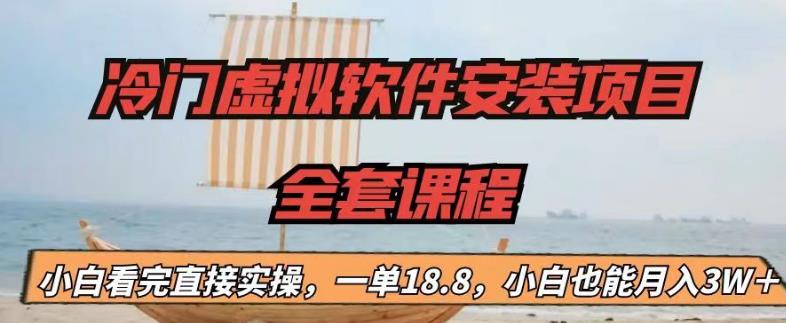 冷门虚拟软件安装项目，一单18.8，小白也能月入3W＋【揭秘】-萝卜兔资源站