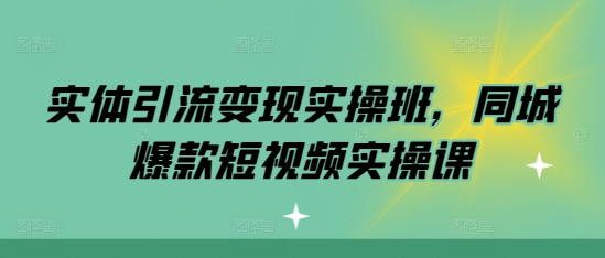 实体引流变现实操班，同城爆款短视频实操课-萝卜兔资源站